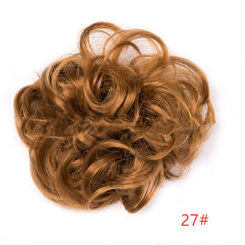 Europe, Japan, and South Korea popular hair bun fluffy natural drawstring curly hair ball head hair ring hair set female hair accessories chemical fiber hair Europe, Japan, and South Korea popular hair bun fluffy natural drawstring curly hair ball head hair ring hair set female hair accessories chemical fiber hair